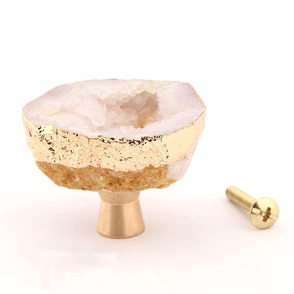 Cristal brut poignée laiton pour armoire cuisine et bouton de placard luxe