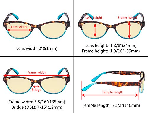 Image of Eyekepper 3 Pack Reading Glasses Blue Light Blocking Computer Eyeglasses Yellow Tinted Filter Lens
