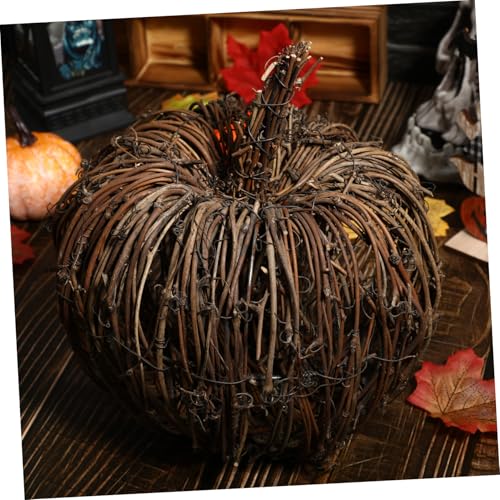 Citrouille décorative rotin tressé ornement table automne