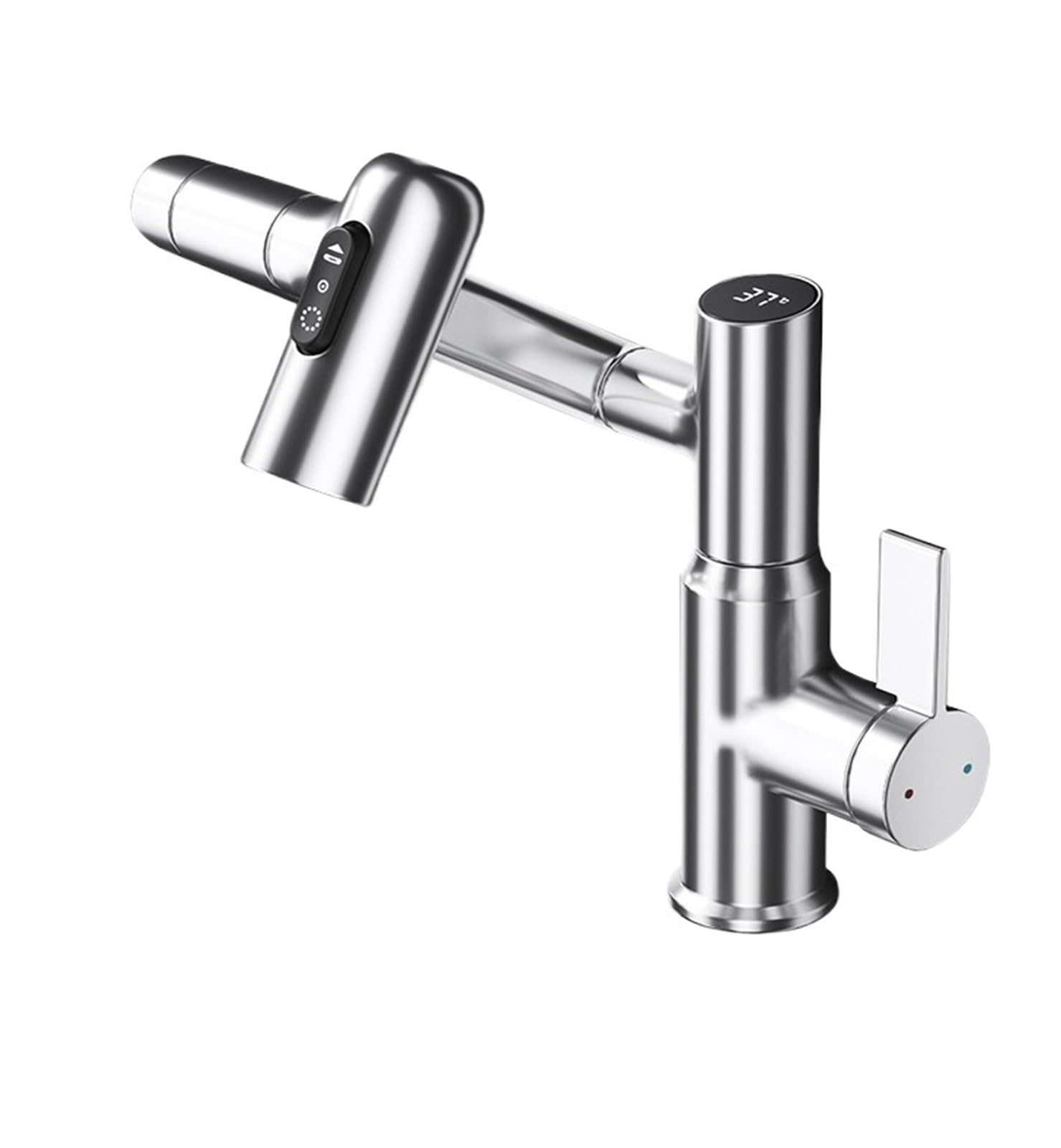 Robinet de lavabo à affichage LED et pulvérisateur rotatif 360 pour un lavage précis