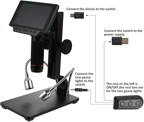 Miniatura 4 de XXXDXDP - Microscopios digitales de mantenimiento industrial lupa de microscopio electrónico con herramientas de control remoto