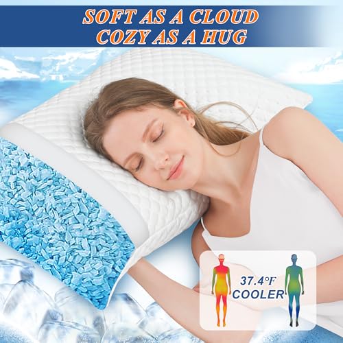 Cooling Memory Foam Pillows Firm and Soft, Queen Size Set of 2, Original Adjustable Pillows for Side, Back or Stomach Sleepers - Image 5