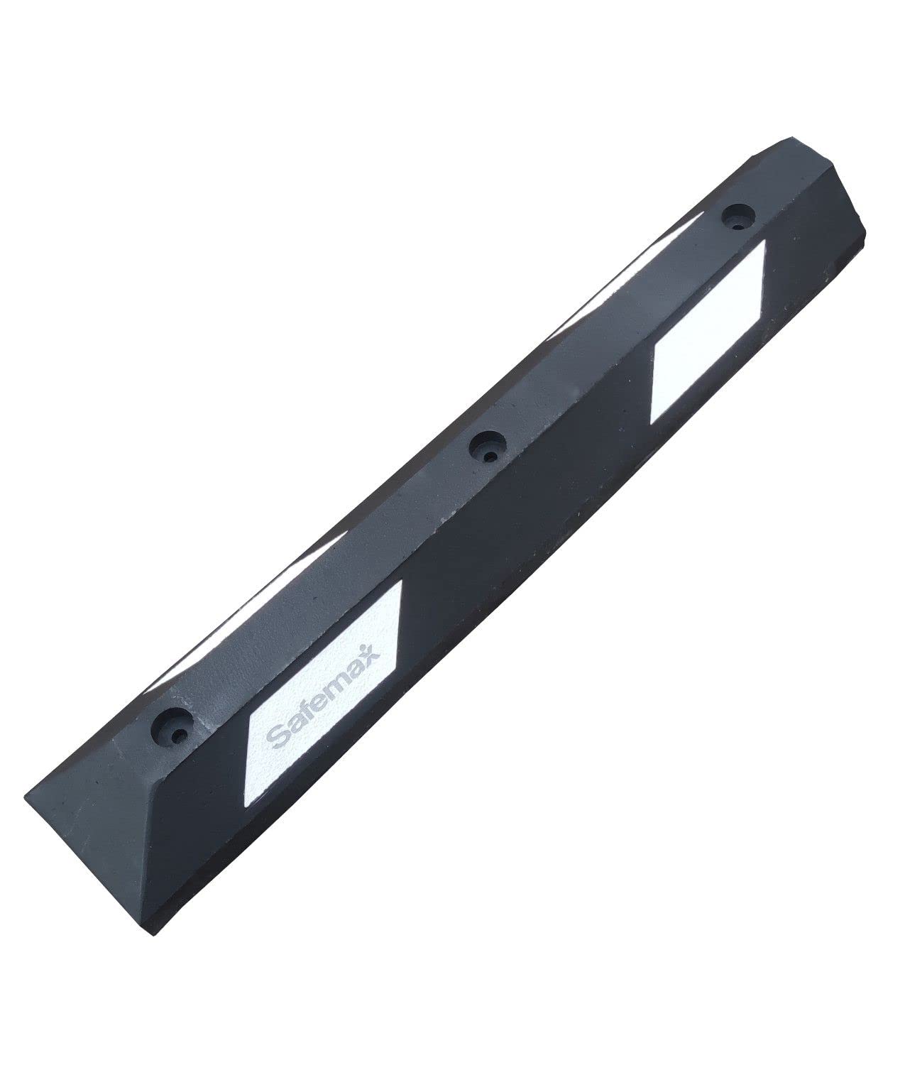 Fermaruota in PVC per parcheggio Safemax, inserti rifrangenti