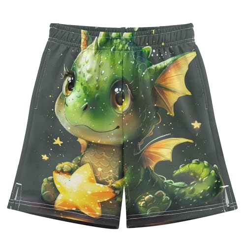 YYZZH Cute Baby Dragon Sparkling Star Boy Casual Shorts Athletic Shorts Pants with Pockets Multi