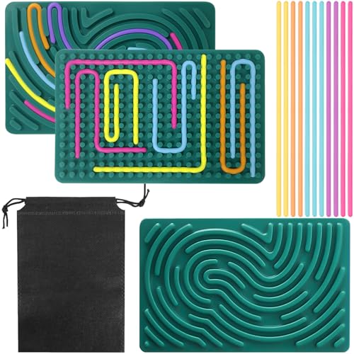 sinirttou Sensory Activity Board, Sensory Activity Board pour soulager Le Stress, Apaiser, Se concentrer,Fidget Toy Double Face avec 11 Cordes pour Enfants de 3 Ans pour Enfants Adultes