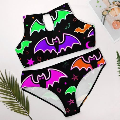 Women Bikini Sets Two Pieces High Neck Cutout Swimsuit High Waisted Plus Size Bathing Suit3