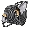 VIOY Displayport to HDMI Cable 6.6 FT, 4K@30HZ Uni-Directional DP (Source) to HDMI (Display) Cord, 1080P@120HZ Displayport Male Braided Cord for Desktop, Monitor, HDTV, AMD, Projector