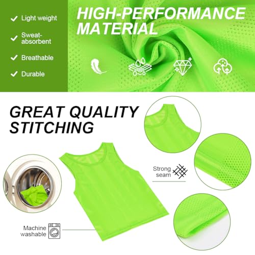 BSBUY Fussballtraining Leibchen Fubball Erwachsene 6Set Herren Mesh Trimmage Trainingsleibchen Fußball Trainingsweste Sport Markierungshemd Westen Fussball Volleyball Basketball Teamtraining XL,Grün