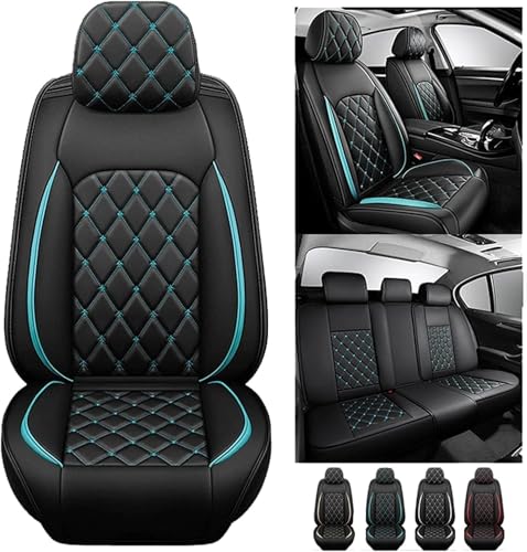 RCLON Coche Fundas Asientos para Toyota Reiz/Mark X (X130) 2.Gen 2007-2016, Cuero Funda Asiento Lujosa Duradera Cómodo Interior Accesorios,A/Full Set-A/Black Green