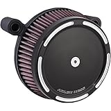 Arlen Ness Stage I Billet Big Sucker Synthetic Air Filter Kits, Slot Track Black 50-835