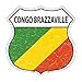 Congo Brazzaville Flag Highway Shield Metal Sign HS-220