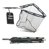 Robinson Gummiert Kescher Angeln - Angel Kescher mit verstärktem Aluminiumrahmen - Teleskop Unterfangkescher - 3 Längen (1,5m/2m/2,5m) – Klappbar (2,5m)