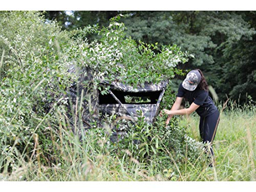 Image of HME Executioner 150D Camo Fabric Water Resistant Standing Height 66 inch Two Person Pop-Up Ground Blind