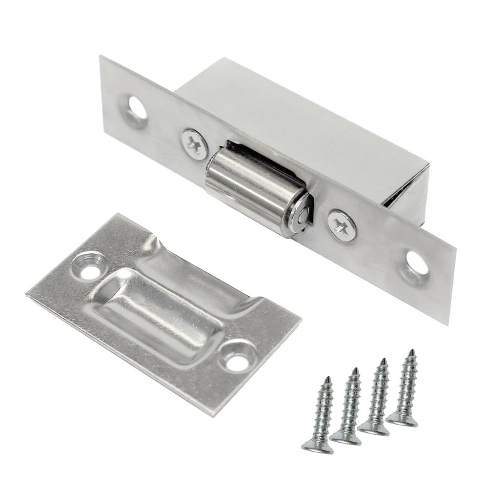 Chiavistello a sfera regolabile per porta, in acciaio inox, con viti e piastra di attacco, accessori per porta di passaggio dell'armadio