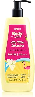 Plum BodyLovin' Lily Miss Sunshine SPF 35 PA+++ Sunscreen Body Lotion For Summers | No White Cast | Broad Spectrum UVA & U... Price In India