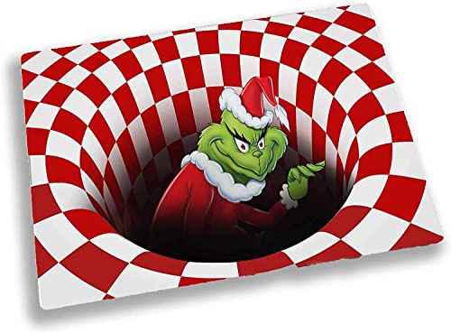 Beita Christmas 3D Illusion Doormat Non-Slip Floor Mat Christmas Party Decorations Suit For Any Deck, Patio, Porch, Veranda (60 * 90 Cm, Red) #TOP3