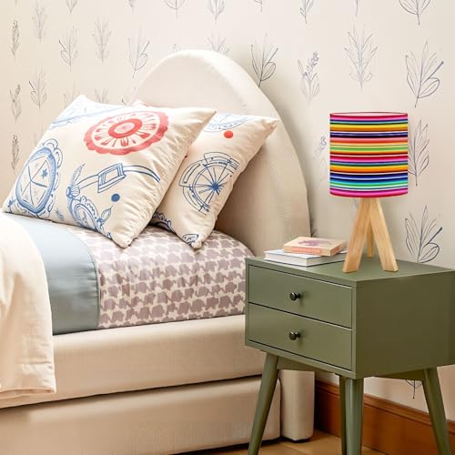 Lámpara de mesa infantil con base trípode y pantalla de lino miniatura 7