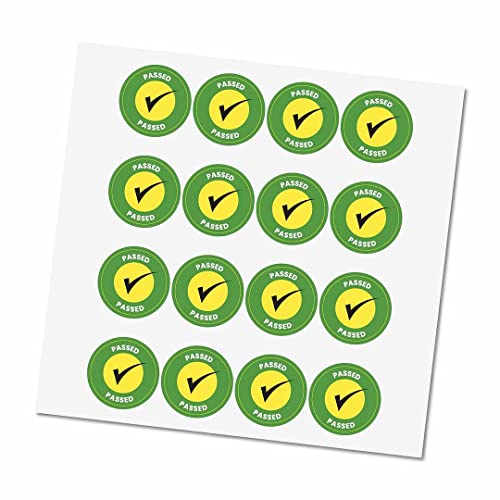 Image of CVANU 500pcs Passed Mini Sticker in Green Color Round Shape (20 X 20mm) cv5