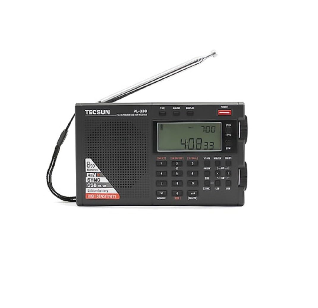 Tecsun PL-330 Receptor de Radio Portátil Multibanda FM/Am/LW/SW, Banda Lateral Única (SSB) y Función ETM+