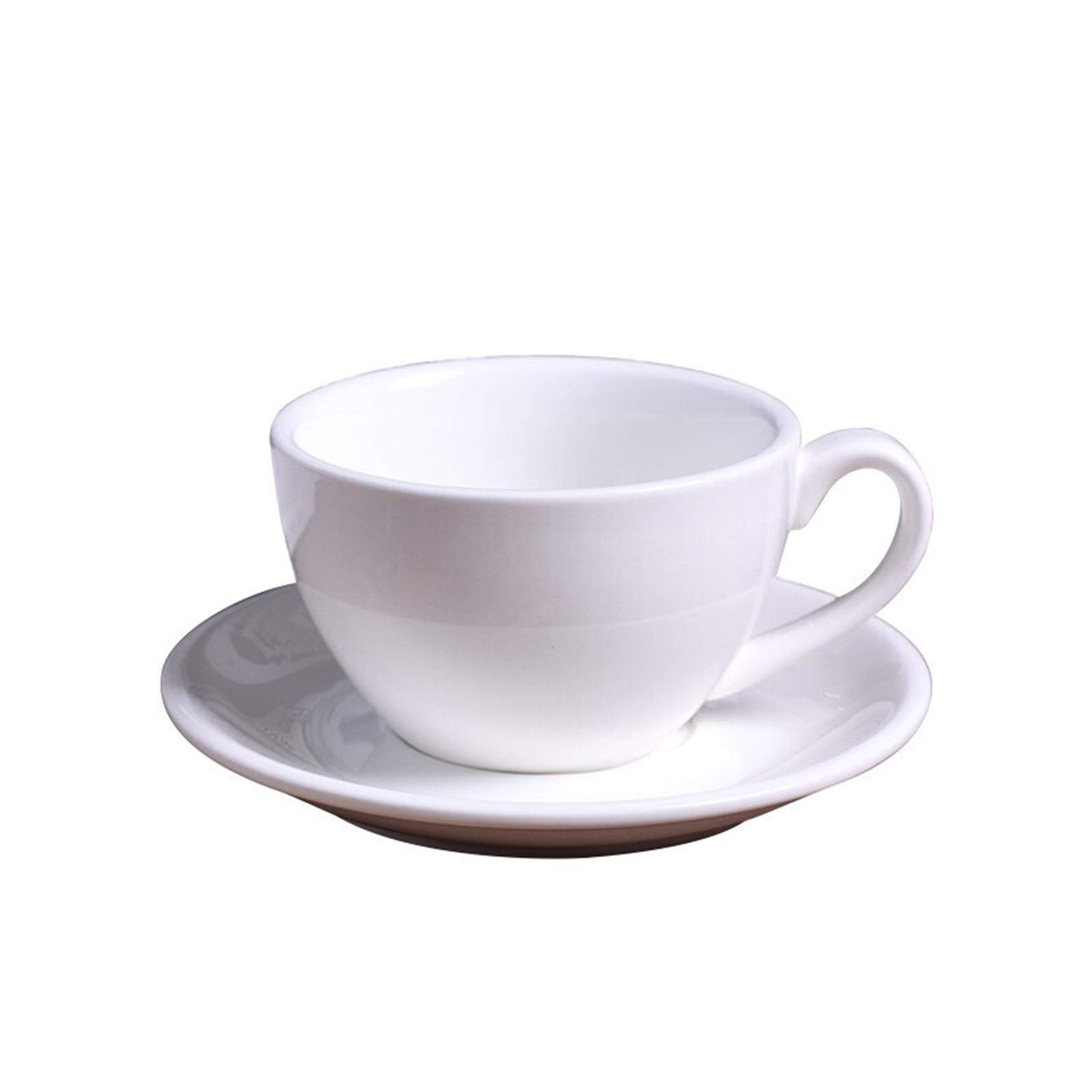 Gbzijie Women's White Coffee Cup Set,Cups And Saucers 220Ml Modern Ceramic Coffee Cup Set Simple Cappuccino Cups For Latte Mocha Coffee Cup With Saucer(White)