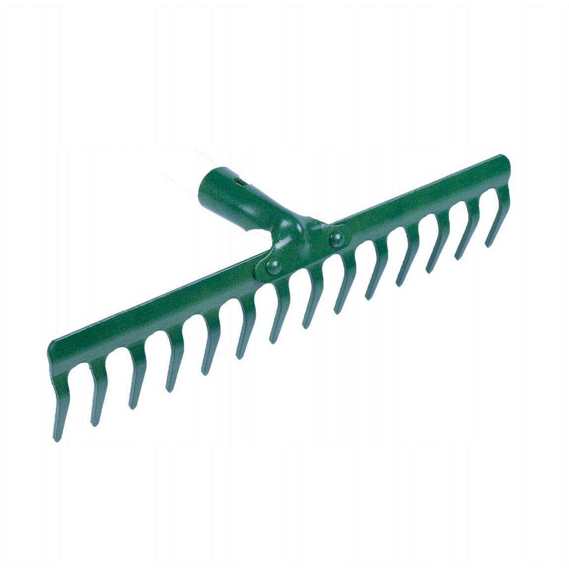 Soladirect Green 39 Cm 14 Tooth Teeth Replacement Rake Head Garden Lawn Leaf Leaves Metal