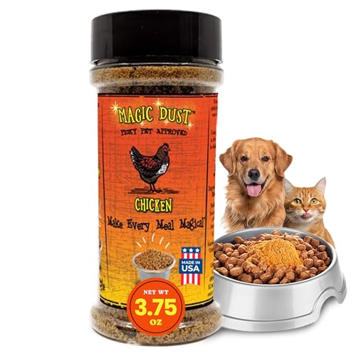 Wild Meadow Farms - Magic Dust Chicken Jerky Topper, Single Protein Pet Food Topper for Dogs & Cats, Enhance Flavor & Elevate Mealtime Excitement for Picky Eaters - 3.5 Ounce Bottle in Chicken Flavor