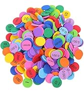 SHINEOFI 600pcs Place Value Disks 10 Values Decimals to Whole Numbers Counting Chip 10 Place Valu...