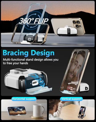 Image of ZORBES AirPods 4th Generation Case Compatible with Magsafe | Secure Lock, with Phone Stand & Cleaning Kit, Flip Lid Protection, White TPU, Carabiner Carry Clip for AirPods 4 Case Cover