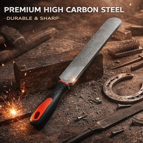 Image of 8 Inch Hoof Rasp,Farrier Rasp File,Horseshoe File with Rubber Handle,Farrier File Tool,Mini Rasp Hoof File Equine Hoof Rasp for Horses,Pig Hoof File,Goat Rasp