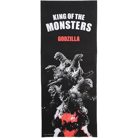GODZILLA Tenugui(Japanese Hand Towel) EVOLUTIONS of GODZILLA, Black, XERMV105