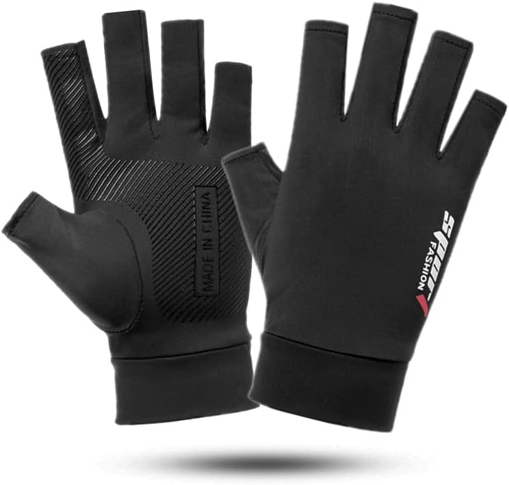 Mealah Lightweight-Fingerless-Gloves for Men - UPF 50+ UV Sun-Protection- Gloves for Fishing Driving Hiking Outdoor