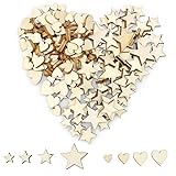 holzstamm deko bearbeiten 【Größe】: Holz Stern Scheiben hat 4 verschiedene Größen, nämlich 6 mm, 8 mm, 10 mm und 12 mm. Die Größen von Herz Holz Scheiben betragen 10 mm, 12 mm, 15 mm, 20 mm und die Dicke jedes Stücks beträgt 2,5 mm.