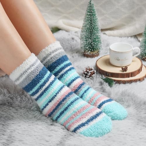 Image of floconssy Fuzzy Socks for Women, Fall Fluffy Slipper Socks, Cozy Home Socks