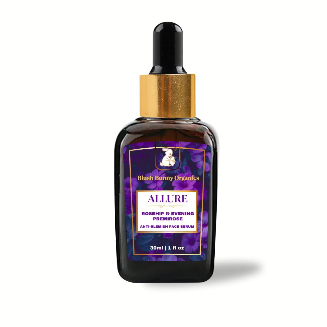 Blush Bunny Organies BBO Allure Face Oil with Jajoba, Rosehip and Vitamin E Oil for Oily & Sensitive Skin | No Toxic Chemicals & Artificial Fragrances | Non Comedogenic Face Serum Oil (30ml)