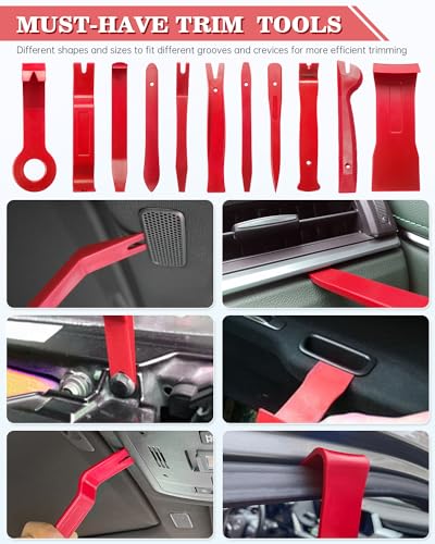 image for Poraxy 19Pcs Trim Removal Tool,Car Panel Door Audio Trim Removal Tool 