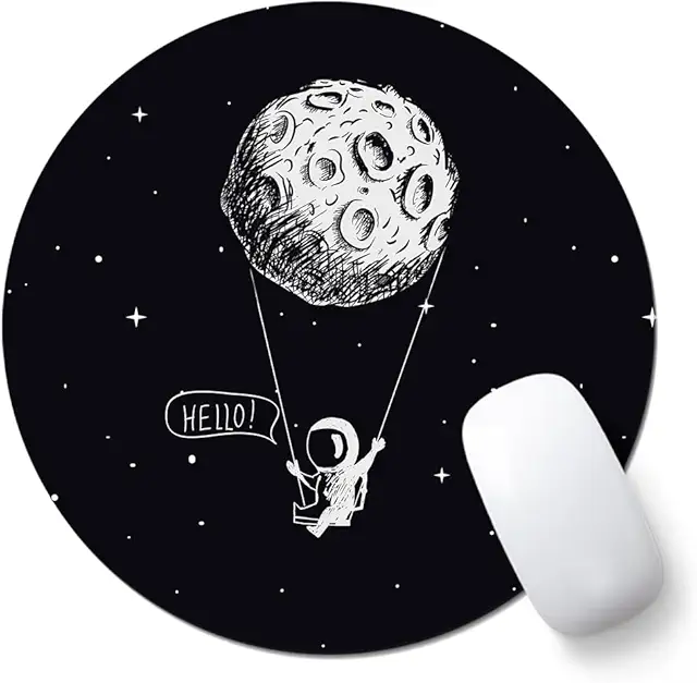 Imagen relacionada con AOKSUNOVA Alfombrilla de ratón redonda de 20 x 20 cm, diseño de astronauta