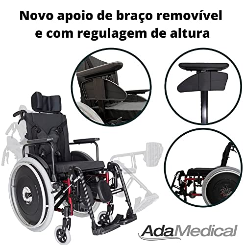 Cadeira de Rodas Reclinável em Alumínio Aeronáutico Dobrável em X - Pneu Inflável - MA3R - Ortomobil