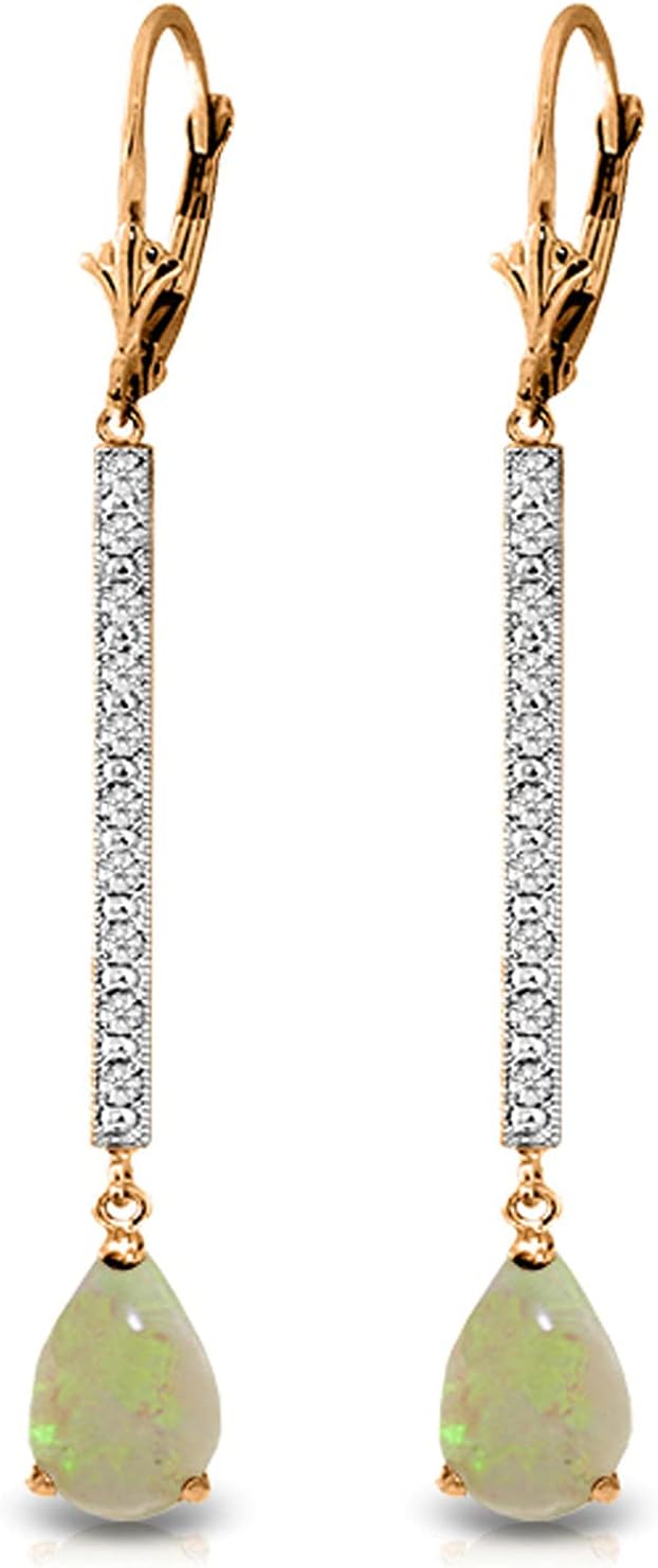 Galaxy Gold GG 14k Solid Gold Earrings with Diamonds and Opals