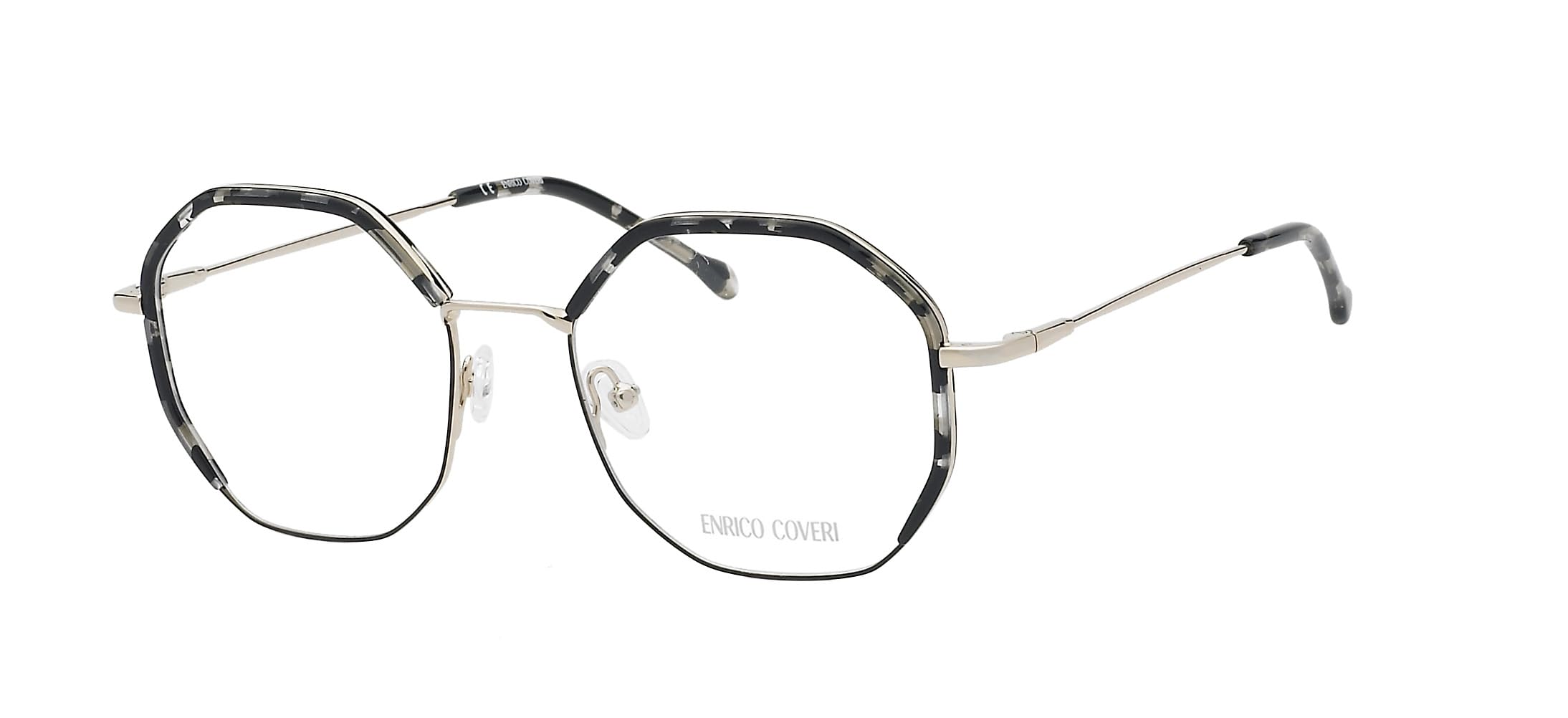 Enrico Coveri Okulary korekcyjne ECV114 okulary damskie okrągłe oprawki, Gblk