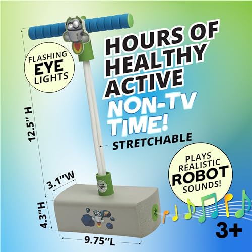 Image of Flybar My First Foam Pogo Jumper for Kids Fun and Safe Pogo Stick for Toddlers, Durable Foam and Bungee Jumper for Ages 3 and up, Supports up to 250lbs, Robot