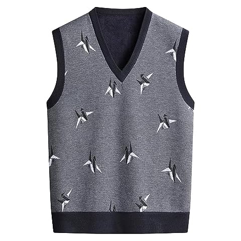 Men's V Neck Sleeveless Jumper Vest Cover