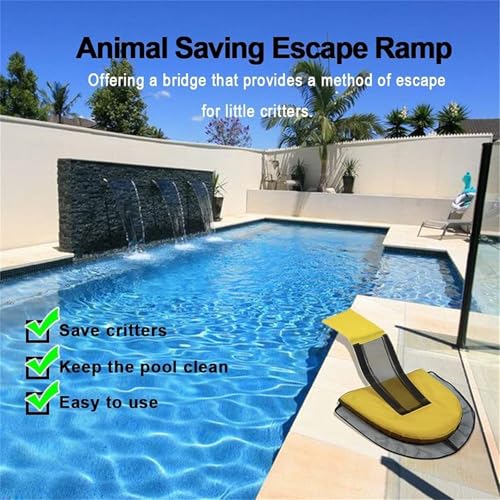 Pool Tierrettung, Rettungsrampe für Pool, Rampe Rettungen, Pool Ausstiegshilfe für Tiere, Pool Zubehör Floating Animal Rescue Tool for Swimming Pools to Small Animals (Schwarz)