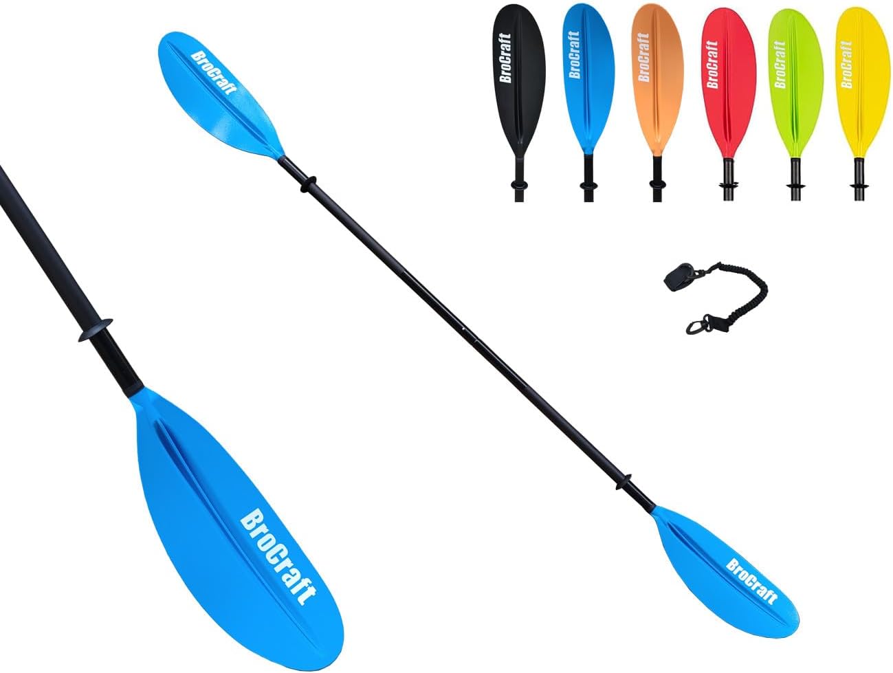 Brocraft Kayak Paddles, 90.5 Inches Kayaking Oars for Boating, Canoeing with Free Paddle Leash, Aluminum Alloy Shaft Black/Blue/Green/Orange/Yellow Plastic Blades Brocraft Kayak Paddles, 90.5 Inches Kayaking Oars for Boating, Canoeing with Free Paddle Leash, Aluminum Alloy Shaft Black/Blue/Green/Orange/Yellow Plastic Blades