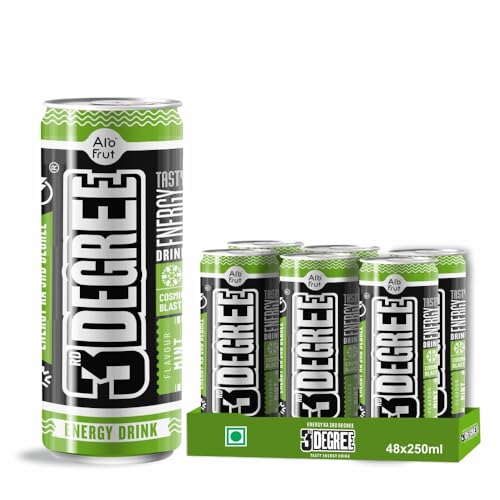 Image of Alo Frut 3rd Degree Mint Flavour Energy Drink | Energy Ka 3rd Degree (Mint Cosmic Blast)| Energy Drink for Workout | for Men and Women | - 250ML (Pack OF 6)