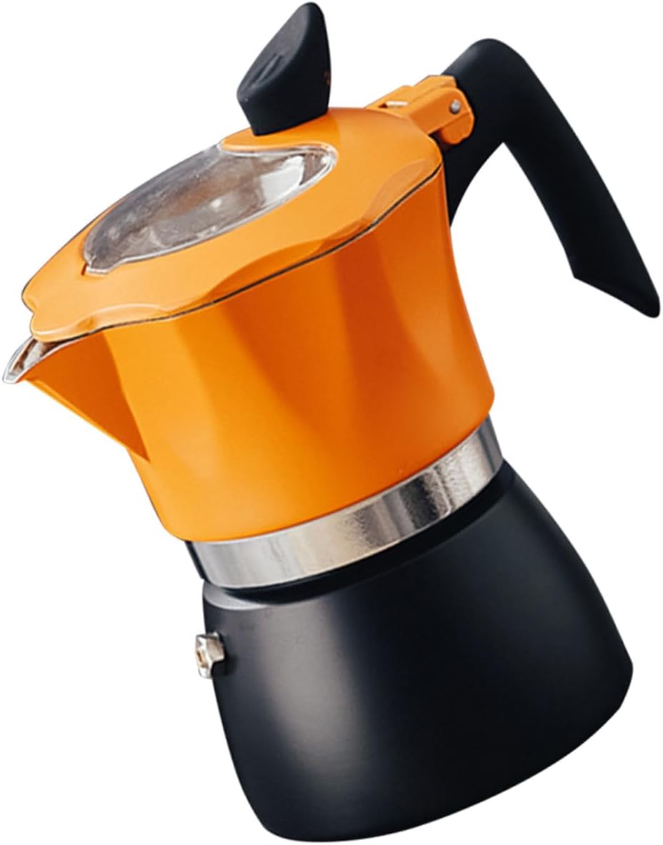 8-Cup Stovetop Espresso Maker Stainless Pot for Hand Brewing Pot for Home Coffee Making Black and Silver Design