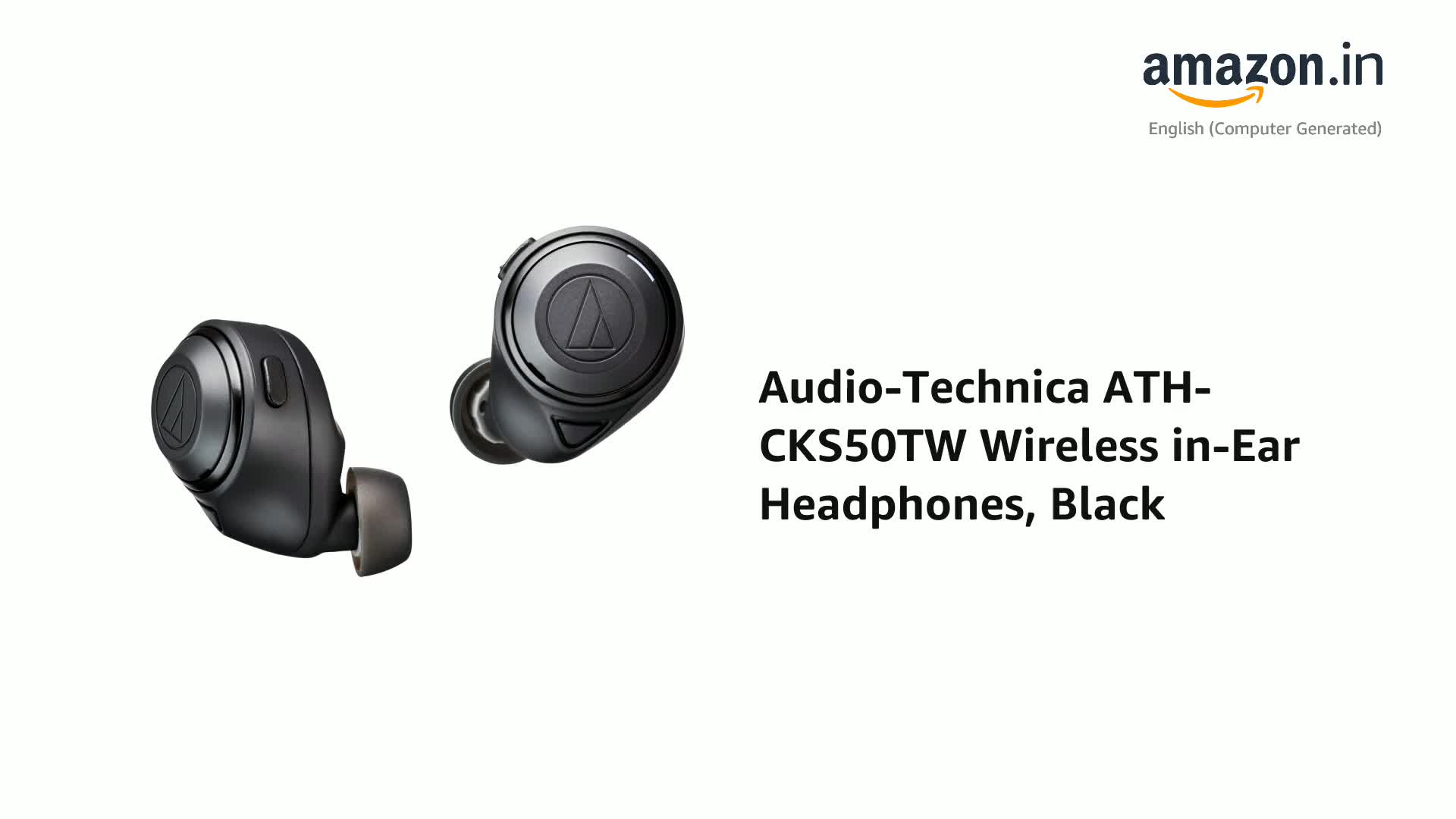 Audio-Technica ATH-CKS50TW Wireless in-Ear Headphones, Black 