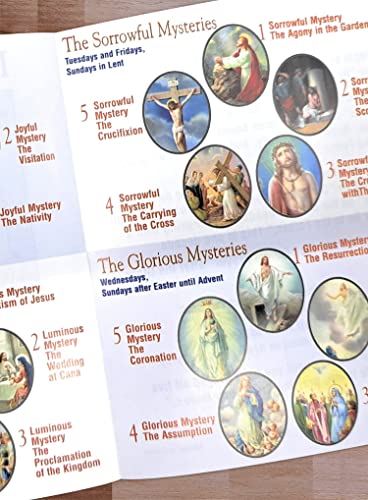 Folheto How To Pray The Rosary - How To Pray The Rosary Panfleto Guia Católico, Rosário com Acabamen
