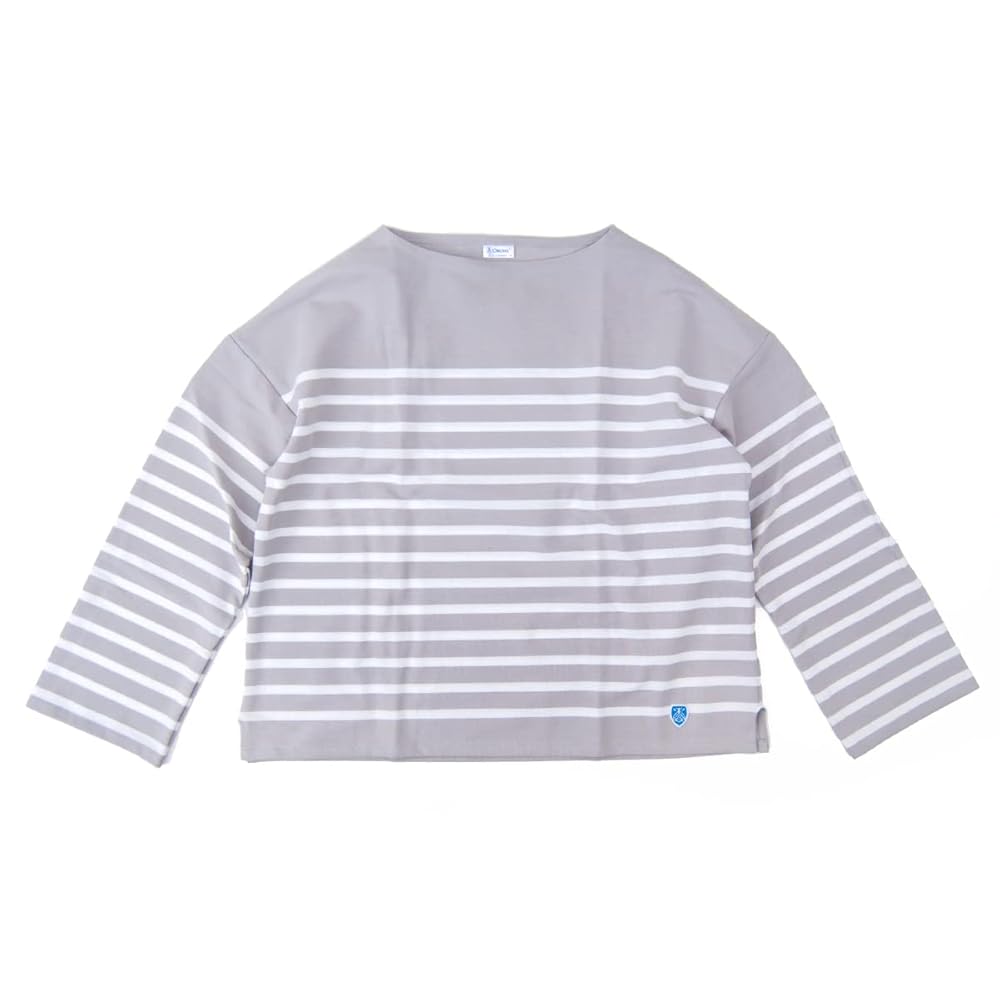 オーシバル　新品未使用白紺ボーダーTシャツ ORCIVAL オーシバル コットンモヨン ボーダー ボートネック七分