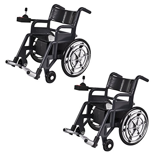 Set of 2 Plastic Toy Wheelchairs for Action Figures, Dioramas,