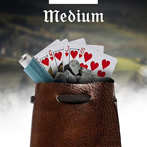 Nabob Leather Leather Drawstring Pouch, Coin Bag, Medicine Tobacco Pouch Medieval Reenactment Made in U.S.A Size 5.75" x 4.25"4